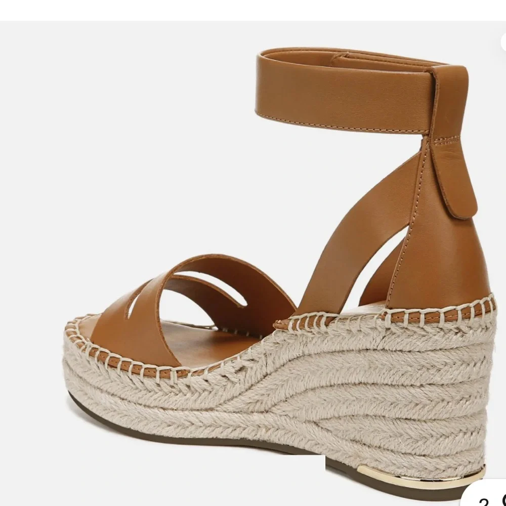 New Franco Sarto Women’s Callia Wedge Espedrille Sandals Summer Vacation Leather